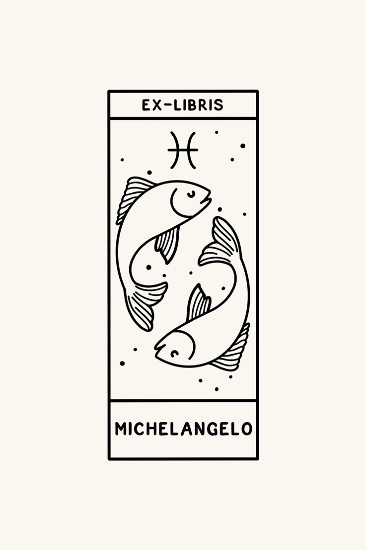 Dibujo del signo del zodiaco piscis