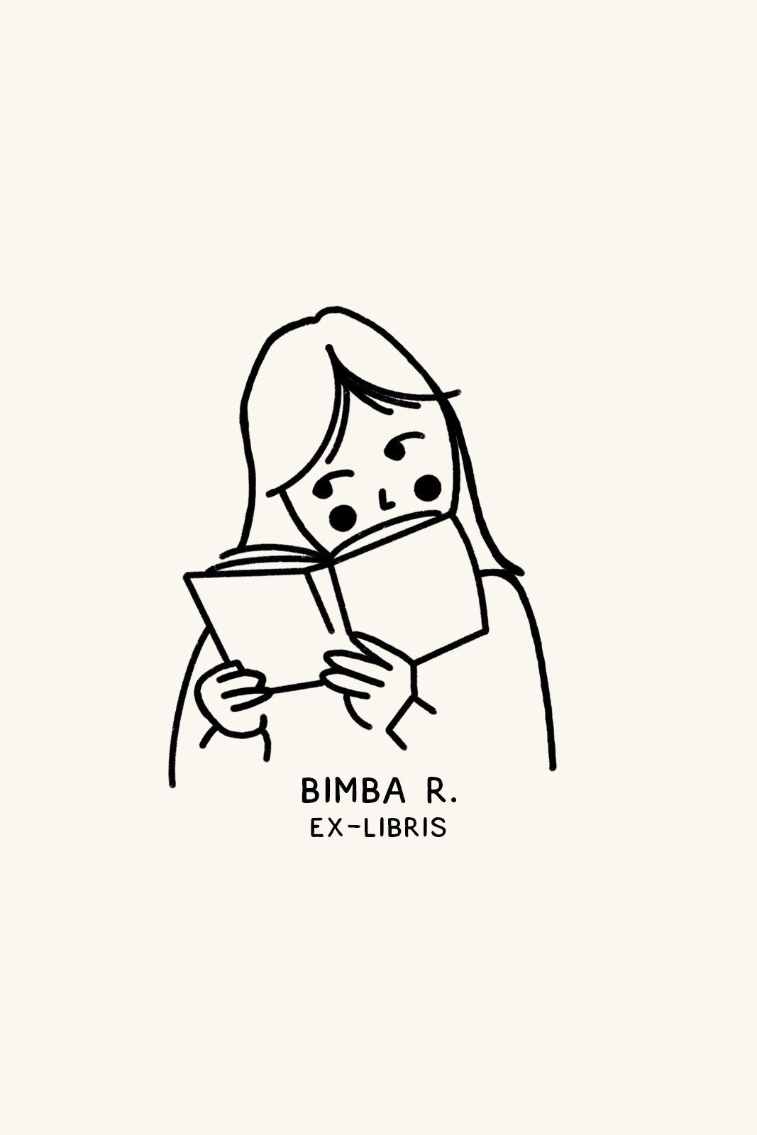 Dibujo de una niña leyendo